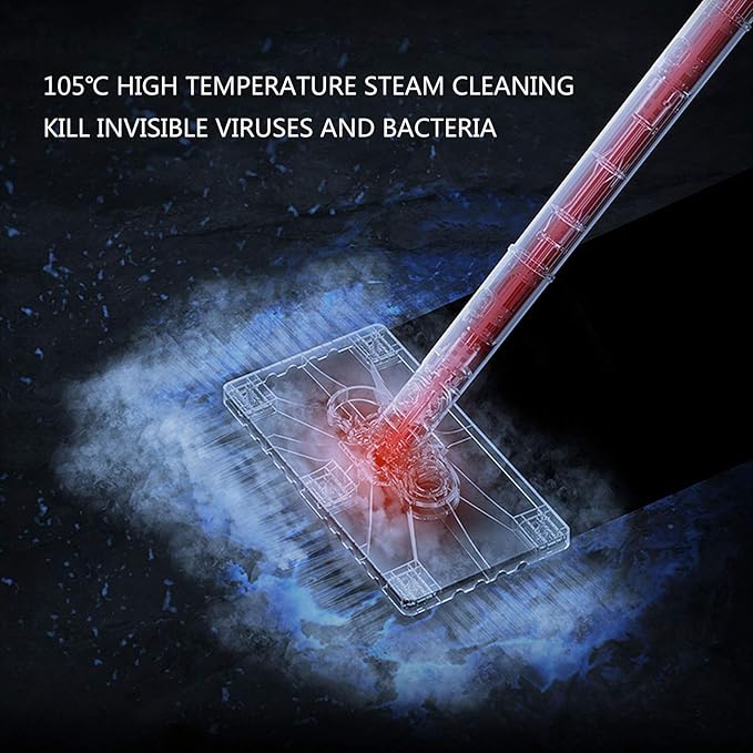 Multifunctional Steam Mop Hand-Held Cleaner All-In-One Carpet Floor 1300W Electric Mop Carpet with 12 Attachments And 2 Microfiber Pads White