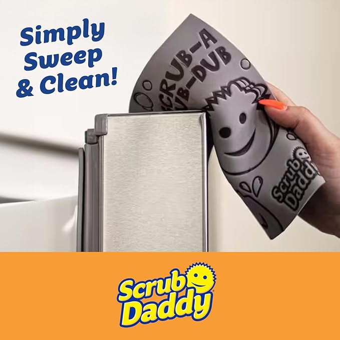 Scrub Daddy Damp Duster Sponge &amp Towel Bundle - 4 Dusting Sponges &amp 4 Damp Duster Towels - Swipe &amp Polish Blinds Baseboards Furniture &amp More (8 Piece Bundle)