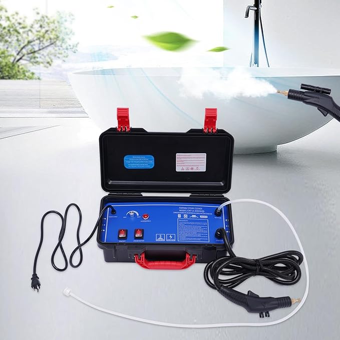 High Pressure Steam Cleaner 110V Portable Steam Cleaner 1700W Commercial Steam Cleaning System Electric Pump Steam Washer For Kitchen Bathroom Car
