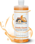 Griddle &amp Flat Top Grill Biodegradable Cleaner. Easy Pour Squeeze Bottle 32 oz. Fast Acting Formula Food Safe Glycerin-Based and Caustic Free. Heat Activated Removes Grease and Baked-on Food Sa