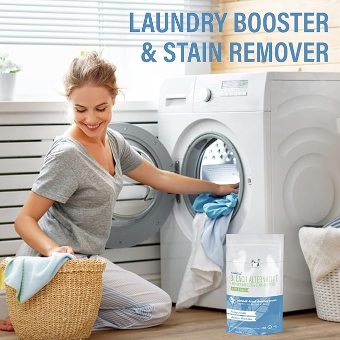 Bleach Alternative Stain remover Laundry Booster to Brighten Whites Chlorine Free Natural Mineral Based Powder 2.5 Pounds