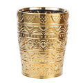 Round Ceramic Small Trash Can Wastebasket Garbage Container Bin for Bathrooms Powder Rooms Kitchens Home Offices - Durable - Gold Christmas Decor