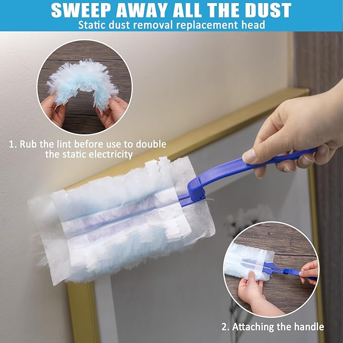 Microfiber Duster Kit 36pcs with 30 to 100 in Extension Pole and Ceiling Fan Cleaner Duster Washable and Bendable Feather Duster for Cleaning Ceiling Fans High Ceilings Blinds Grey