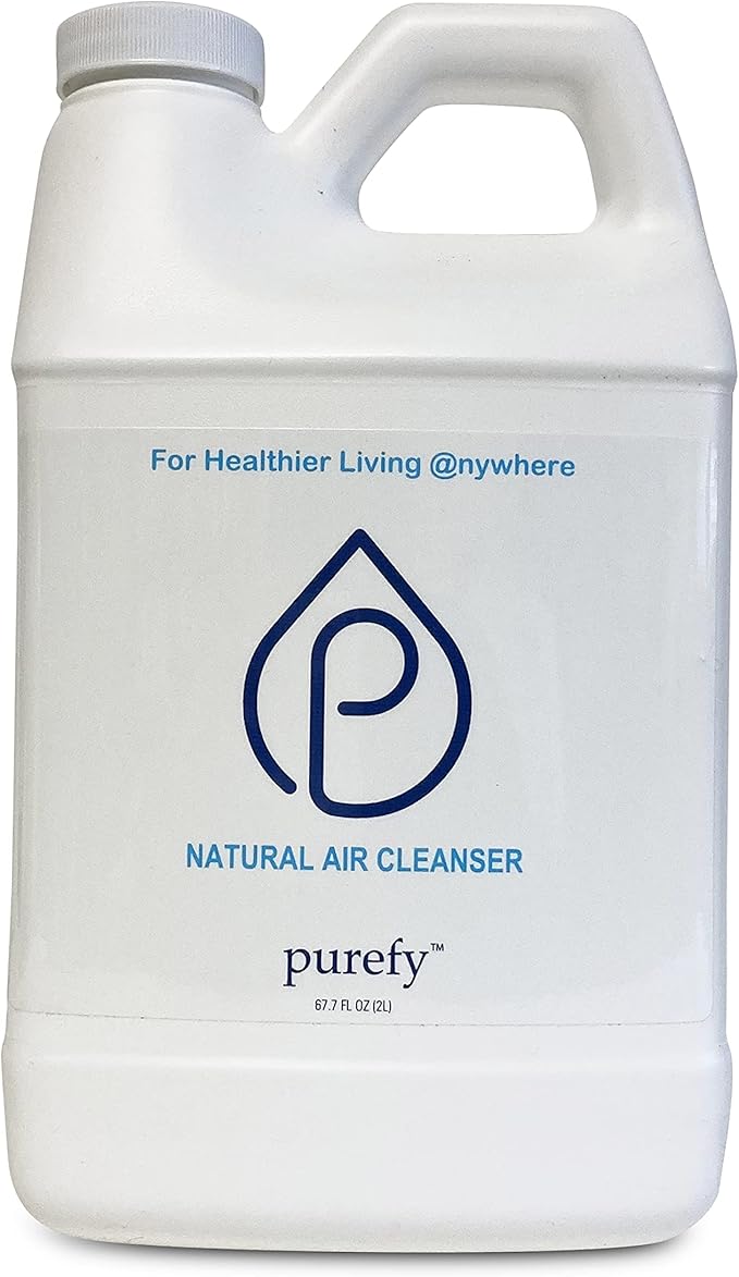 PUREFY Natural Air Cleanser (68oz Refill) Eliminate airborne inanimate contaminants and allergen matters. Odor eliminator. Unscented Hypoallergenic. No residue. Safe for babies and surfaces.