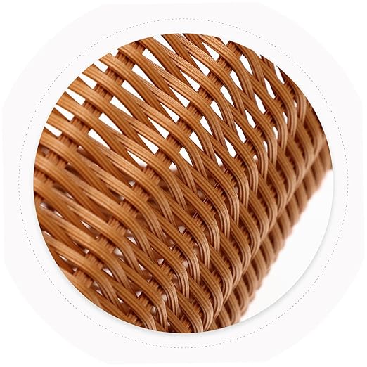 Healifty Woven Trash Can Basket Imitation Rattan Wastebasket for Bedroom and Living Room Stylish Sundries Storage Container Decorative Design for Home Organization