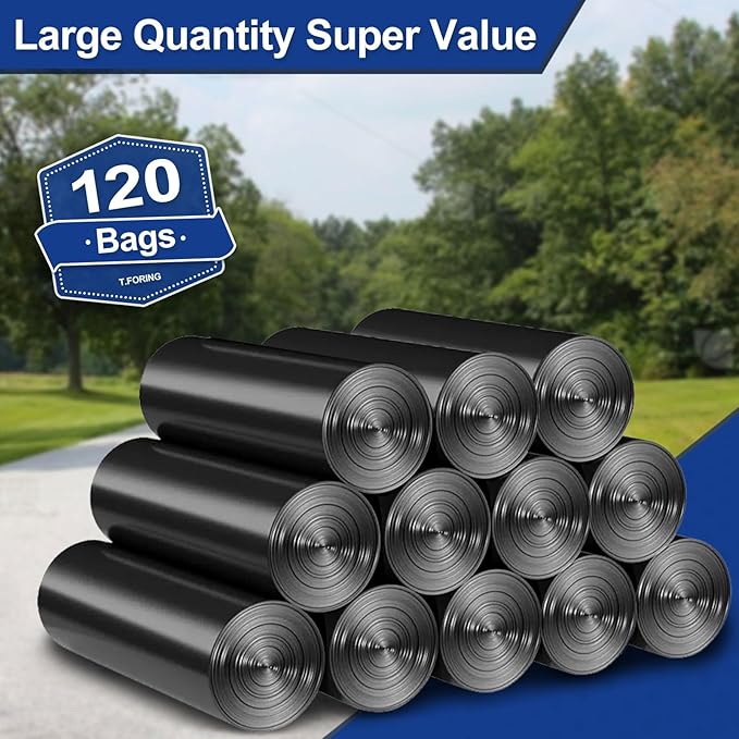 30-35 Gallon Black Trash Bags 120 Count - 32 x 37 Large Garbage Bags 30+ Gallon Strong Trash Can Liners for Home Commercial UseYard Waste Bulk