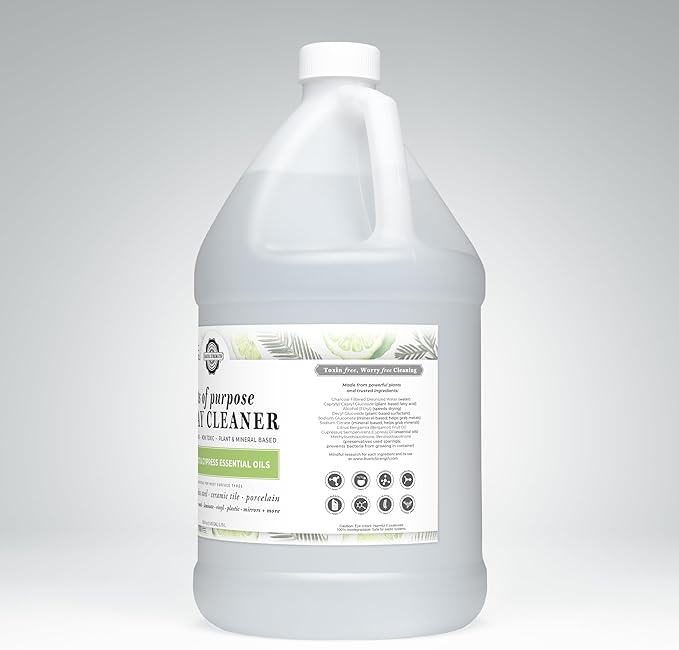 Rustic Strength Lots of Purpose Spray Cleaner Bergamot &amp Cypress Multi-Surface pH Balanced Non-Toxic Biodegradable 1 Gallon Plastic