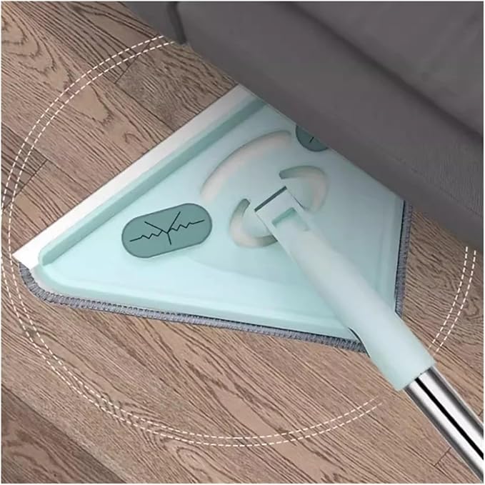 3/5PCS Extended mop Large Triangular with Thickened Rod for Wiping Glass Ceiling Cleaning Bathroom Kitchen Ceramic ti(1 mop 2 mops)