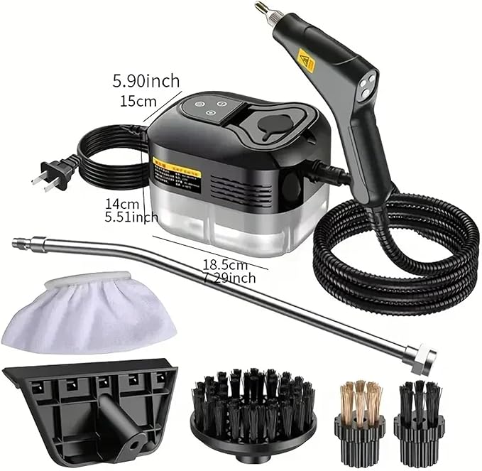 Portable Handheld Steam Cleaner 110V/220V Multifunctional High Temperature Steam Cleaning Compatible With Air Conditioner Kitchen Hood(Silver110 V)