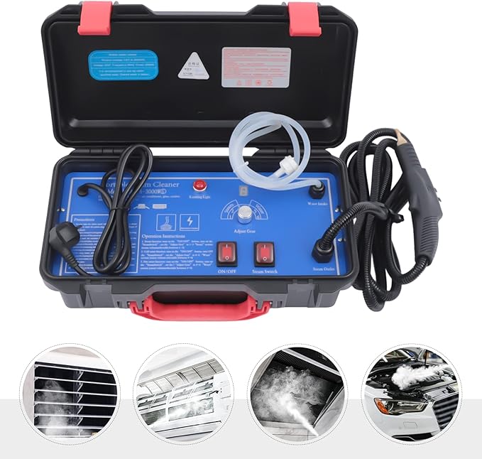 3-in-1 High Heat Steam Cleaner 1700W High Temperature Hand Steamer Portable Steam Cleaning Machine High Pressure Hand Steam Cleaner High Pressure Steam Washer for Home and Car Black
