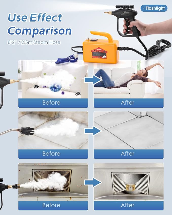 High Pressure Steam Cleaner 1700W Handheld Steamer for Cleaning Grout Tile Hand Held Portable Steam Pressure Washer for Car Cleaning Steamer High Heat for Home 110V
