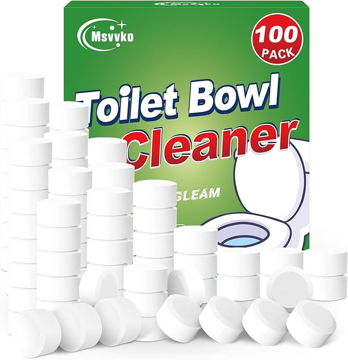Toilet Bowl Cleaners Bleach Tablets 100 PACK Automatic Cleaner for Tank Effectively Eliminate Limescale Stains &amp Odor Continuous Cleaning for Bathroom &amp Toilet