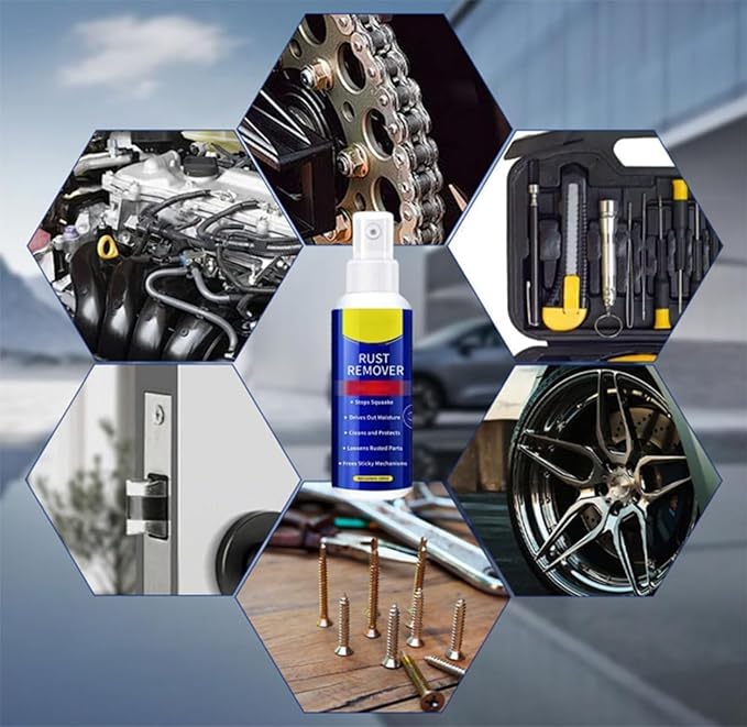 Wanglerust Remover Multi-functional Quick-Acting Rust Removal Spray 2026 Upgrade Rust Remover for Metal Anti-Rust Lubricant Spray &amp Rust Remover Fast-ActingFor Automotive PartsChainsTool (3