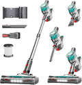 Cordless Vacuum Cleaner Powerful Stick Vacuum Cleaner for Home with Rechargeable Battery 6-in-1 Lightweight Handheld Vacuum 45 Mins Runtime for Hardfloor &amp Carpets Pet Hair (Green)