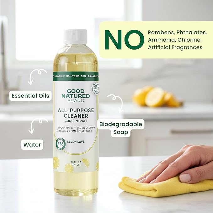 Good Natured Brand | Carpet Deodorizer 31 oz Lemon Love &amp All-Purpose Cleaner Concentrate 16 oz Lemon Love