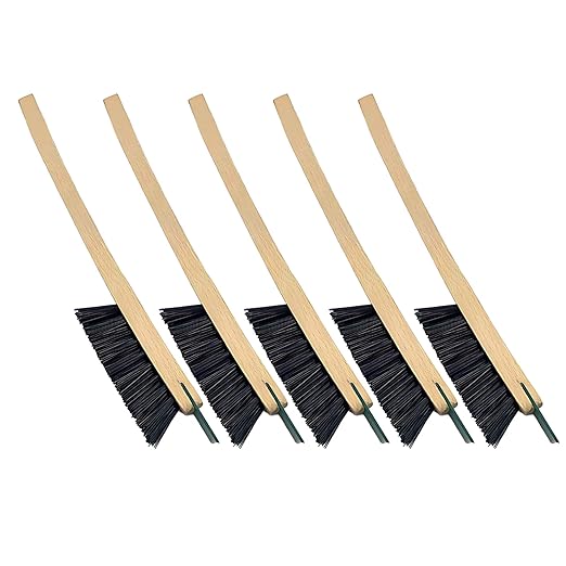 5 Pcs Floor Cleaning Brush with Stiff Bristles Angled Head for Tile Grout Kitchen Bathroom Wooden Handle Scraper Brush