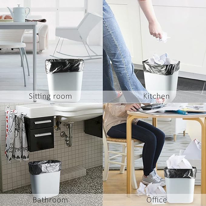 4 Gallon 1000 Counts Small Black Trash Bag Bulk Garbage Bags by Teivio Bathroom Trash Can Bin Liners Small Plastic Bags for home office kitchen