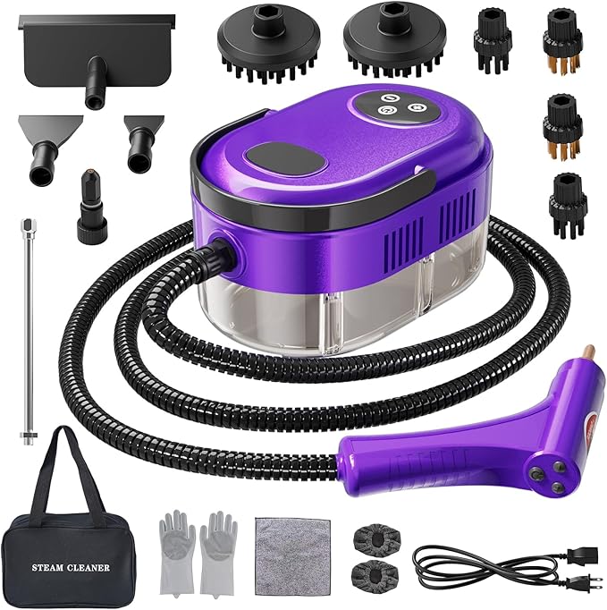 Handheld Steam Cleaner 10s Fast Handheld Heating Steamer for Cleaning 15-in-1 High Pressure Steam Cleaner for Home &amp Kitchen Grease Grout TileFloorCouch and Car