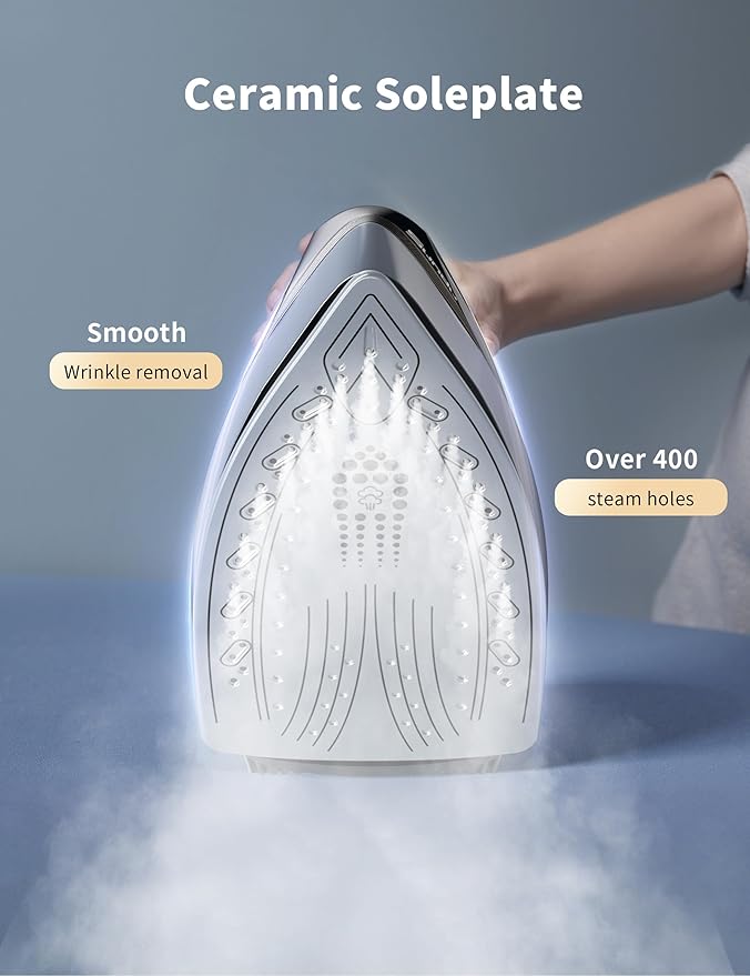 Sundu Steamer Iron1600W Steam Station Professional Steam For Clothes with 44 oz Tank 400 microsteam holes Built-In Pump Ceramic baseplateIron Lock For Easy Carry