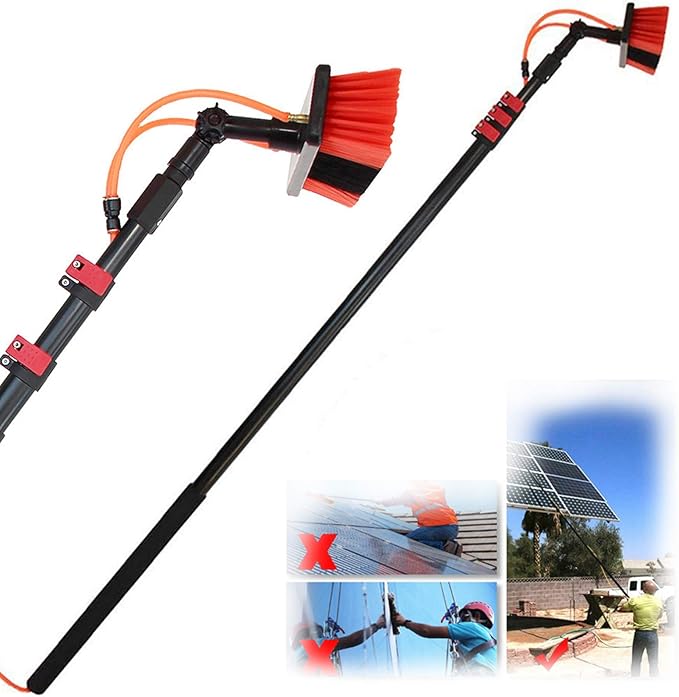 3.6-11M Solar Panel Cleaner Window Clean Washing Set Equipment Telescopic Extension Pole Cleaning Kit Suitable for Window Cleaning Photovoltaic Panel Cleaning Trucks18FT/5.4M