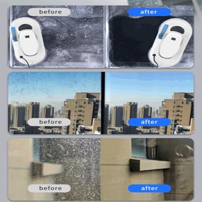 Window Cleaner RobotAutomatic Water Spray Smart Glass Cleaning Robotic3 Cleaning Methodsfor Indoor and Outdoor Glass Tile Window Smart Cleaner Kit
