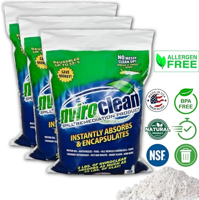 2 LB (Pack of 3) - Absorbs up to 96 LBS! Super Absorbent &amp Encapsulant for Home Cleanup Kit - Quick Fix for Kitchen Spills Pet Messes &amp Household Accidents
