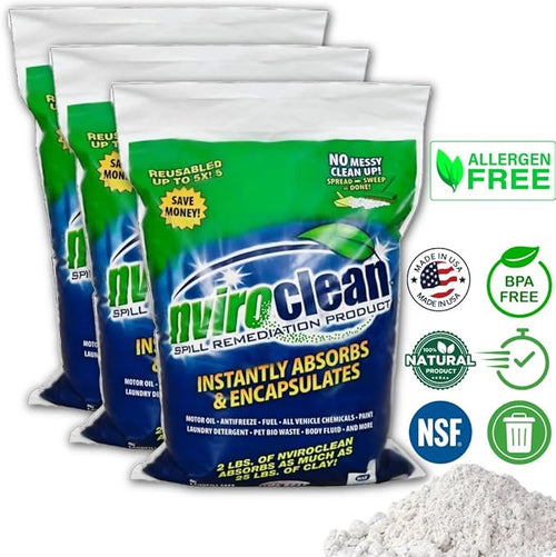 2 LB (Pack of 3) - Absorbs up to 96 LBS! Super Absorbent &amp Encapsulant for Home Cleanup Kit - Quick Fix for Kitchen Spills Pet Messes &amp Household Accidents