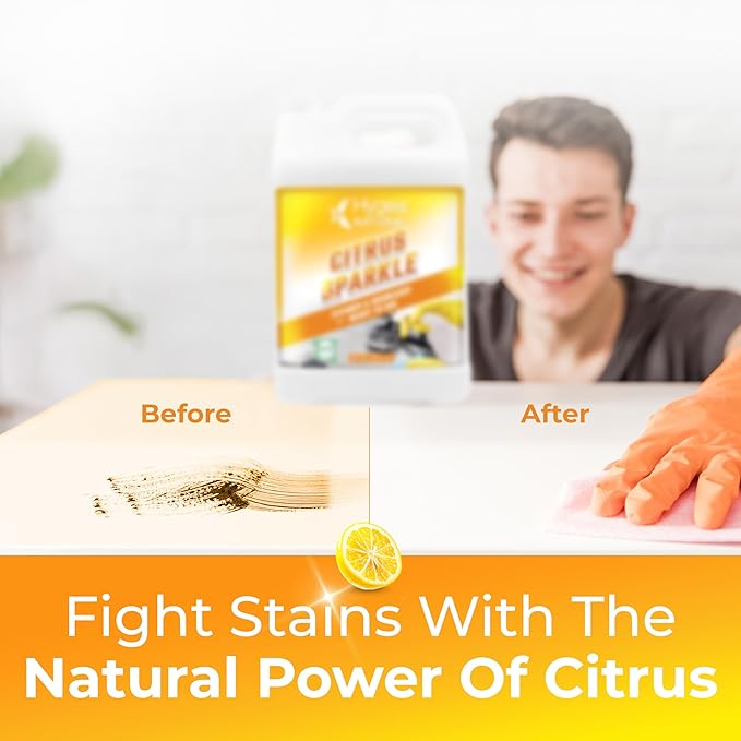 Hygea Natural Citrus Sparkle Chemical-Free Heavy Duty Degreaser &amp All Purpose Cleaner - Pure Citrus Extracts &amp Natural D-limonene - Removes Grease Dirt &amp Grime (128oz Gallon)