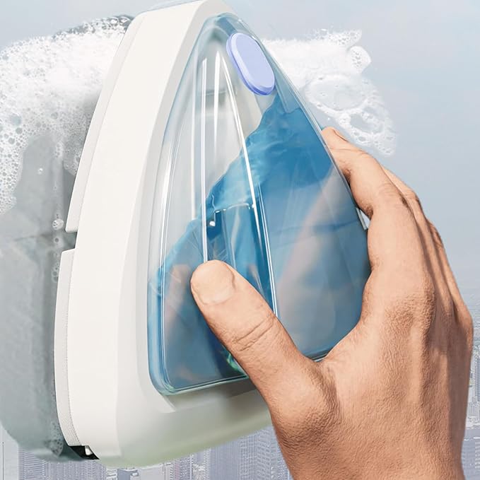 Magnetic Glass Cleaner - Double-Sided Wiper Window Cleaning Tool Glass Cleaner Stable Magnetic Adsorption Device | Outside Window Clean Home School Ideal for Work Area Hotel Cleaning