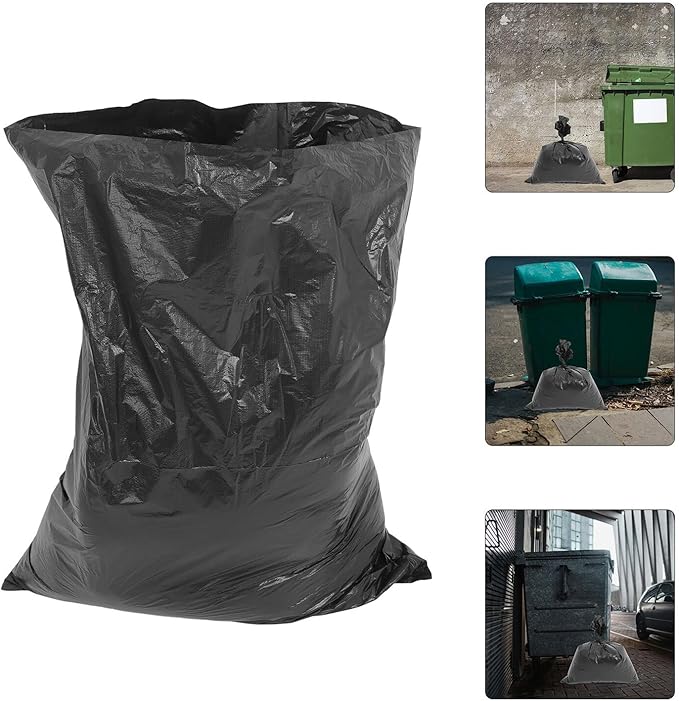 Operitacx Heavy Duty Garbage Bags 70x90cm 50pcs Commercial Kitchen Trash Bags Thick Flat Mouth for Property Sanitation and Hotel Cleaning