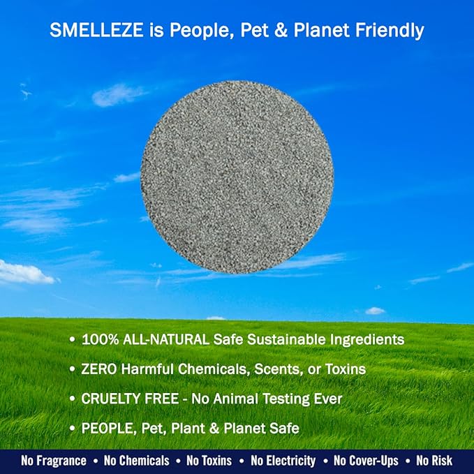 SMELLEZE Natural Ash Tray Odor Eliminator Deodorizer: 50 lb. Granules Unwanted Air Odors