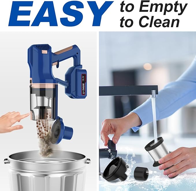 Cordless Vacuum Cleaner for Home 45Kpa 300W 60Mins Stick Vacuum Cleaner with Touch Screen 8-in-1 Rechargeable Battery Cordless Vacuum LED Lightweight Vacuum for Pet Hair Carpet Hardwood Floors