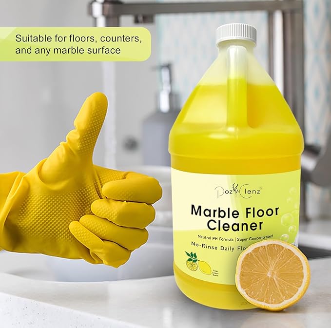 Marble &amp Stone Floor Cleaner | Concentrated Daily Formula (1 Gallon) | pH Neutral Streak-Free | Safe for Marble Travertine Limestone Granite Terrazzo &amp More | Cleans &amp Refreshes.