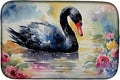 Caroline's Treasures DAC3272DDM Black Swan Dish Drying Mat Absorbent Dish Drying Mat Pad for Kitchen Counter Dish Drainer Mat for Countertop 14 x 21 Multicolor