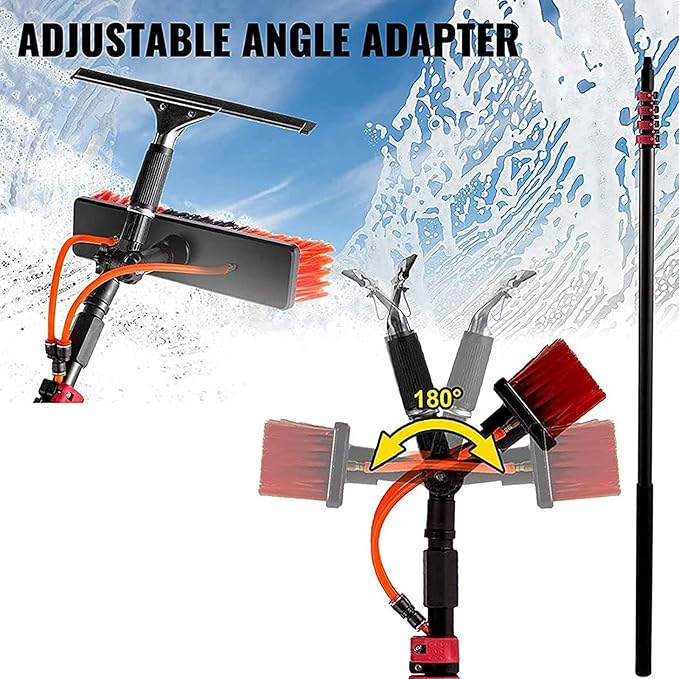 Window Cleaning Pole Water Fed Telescopic Brush Extendable Cleaner Conservatory Roof Cleaning Photovoltaic and Solar Panels Window Cleaning Brush Equipment30FT 9M