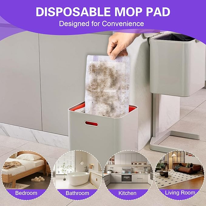 Mop Pads Refills Compatible with WetJet Mop Disposable Mop Pads for Hardwood Floors Tile Laminate &amp Multi-Surface Cleaning 100 Pack