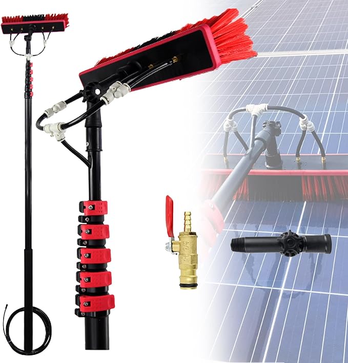 Telescopic Window Cleaner Extendable water Fed Pole Kit Water Fed Telescopic Brush for cleaning solar panels and window glass10.8M/36FT