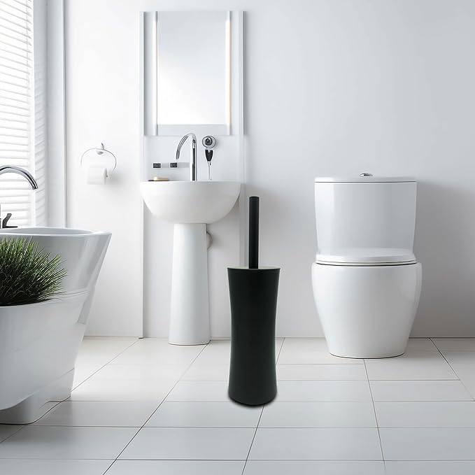Vince Camuto Toilet Bowl Brush with Holder Durable Bathroom Cleaning Tool Modern Design for Easy Toilet Maintenance Bathroom Cleaner Brush for Efficient Cleaning and Hygiene
