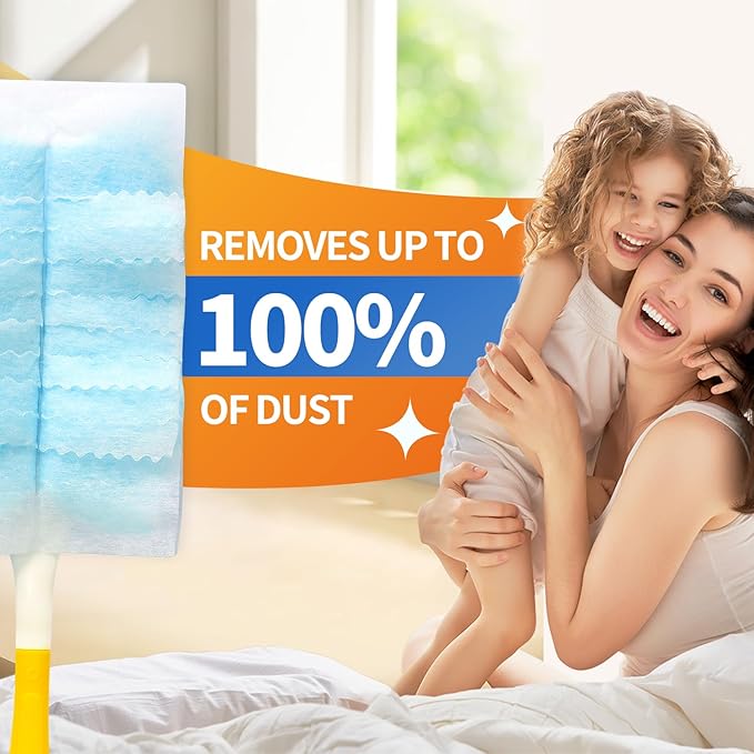 60 Count Electrostatic Duster Refills Compatible with Swiffer Duster Multi-Surface Dusting Refills Microfibre Dusters for Cleaning Unscented