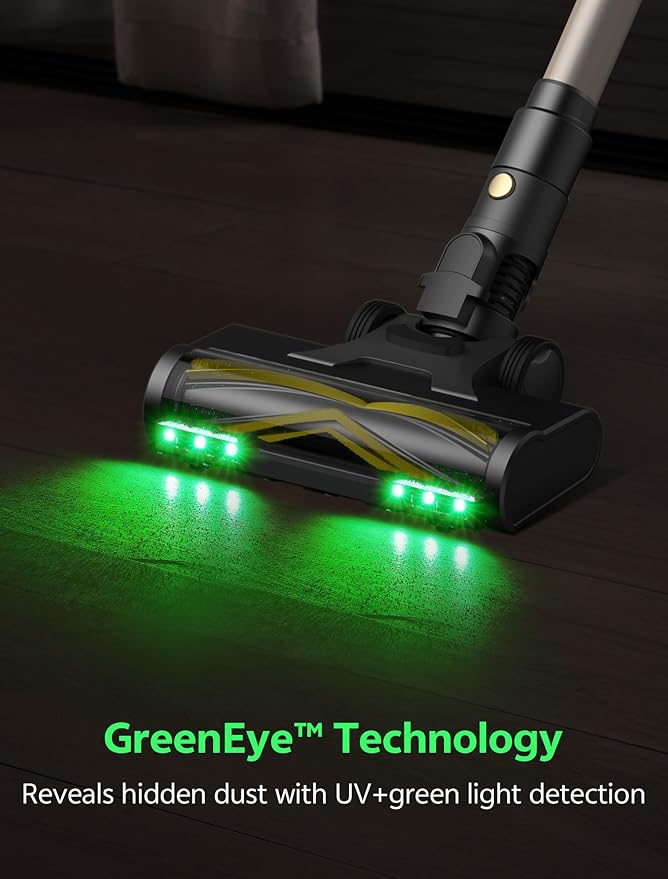 Ultenic Cordless Vacuum Cleaner 600W 60KPA 65mins Vacuum Cleaners for Home Cordless Stick Vacuum with Green Light Self-Standing &amp 180° Lay-Flat Anti-Tangled Brush for Floor/Carpet/Pet Hair