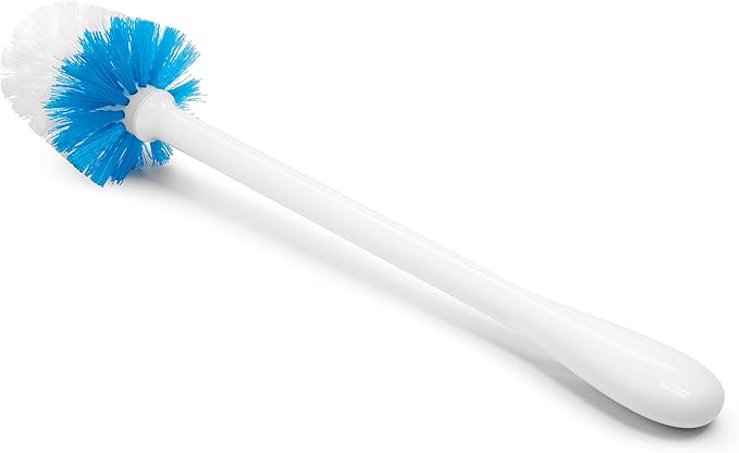 OXO Good Grips Compact Toilet Brush &amp Canister Toilet Bowl Brush and Holder with Automatic Canister Door Bathroom and Small Spaces Cleaning Supplies Essential