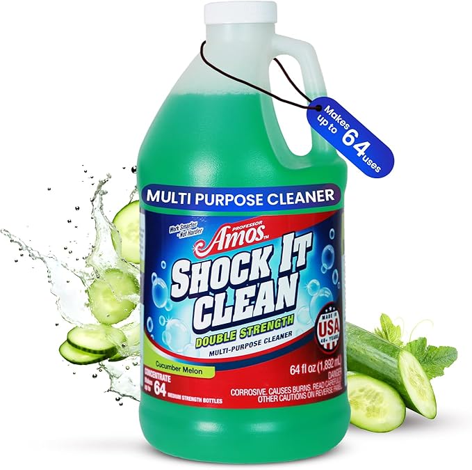 Professor Amos' Shock It Clean 64oz. All Purpose Concentrate Cleaner Make 128 Bottles Cucumber Melon