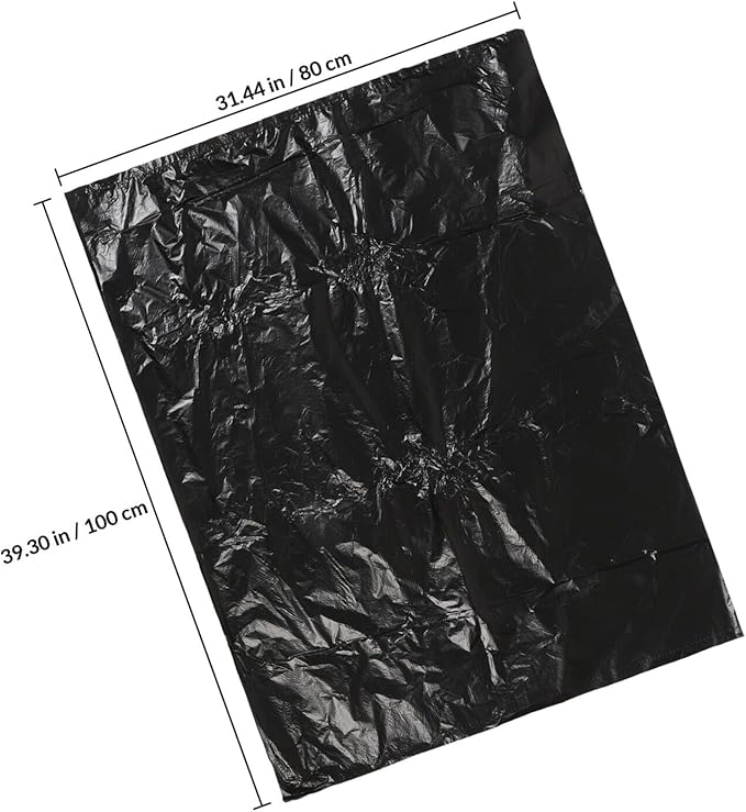 25pcs Black Heavy-duty Plastic Trash Bags 80×100cm Thick 2.5 Mil Kitchen and Bathroom Garbage Bags for Bedroom Office Wastebasket Liners