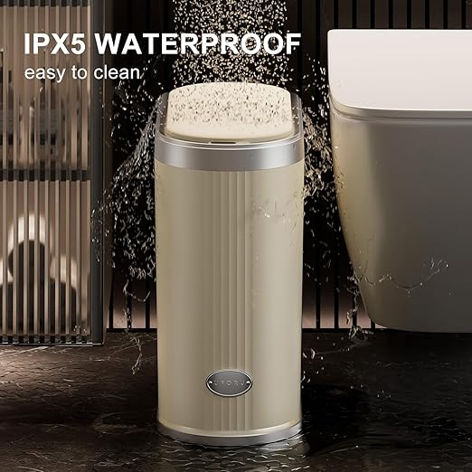 3.2 Gallon Touchless Motion Sensor Trash Can Automatic Slim Garbage Bin with Lid Space Saving Smart Wastebasket for Bathroom Office Kitchen - Beige