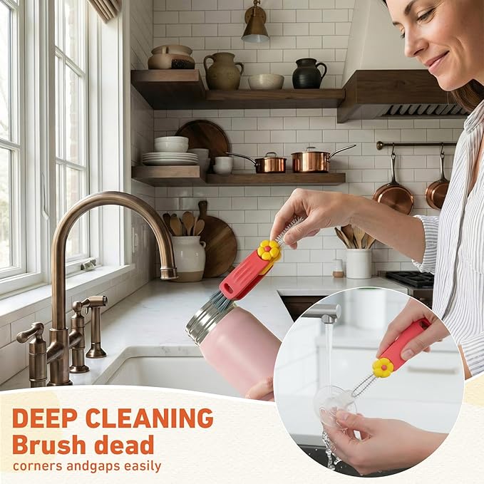 20 Pack 3-in-1 Cup Lid &amp Gap Cleaning Brush Bulk Multifunctional Bottle Cleaning Brush Set for Cup Lid Gap and Corner Brushes Home Kitchen Clean Brushes Tools