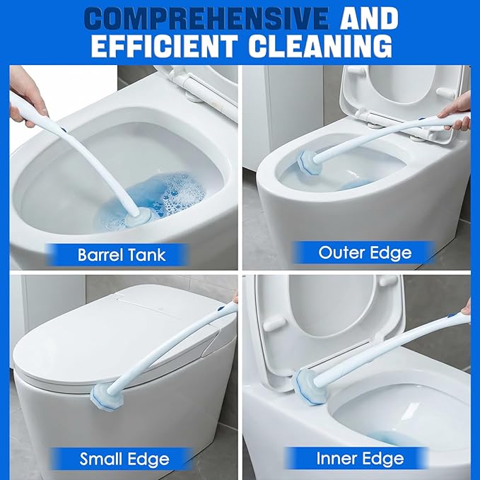 60 Count Toilet Wand RefillsDisposable Toilet Brush Refills Compatible with Clorox Toilet WandUpgrade Fiber Cleaner HeadsSecure Lock No SlipOdor Neutralizing(Not Included Brush Rod)