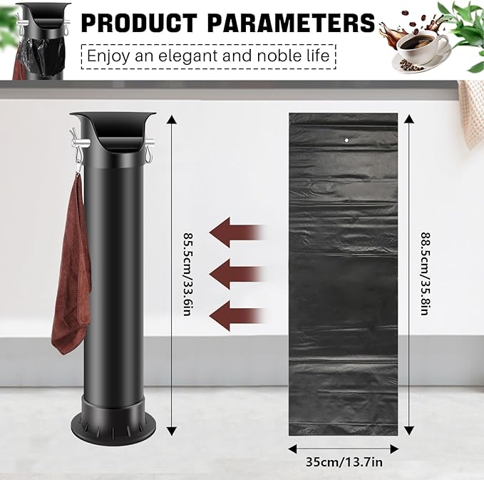 Espresso Knock Box Garbage Bags for Commercial Floor Standing coffee knock box Large trash bags for Coffee Grounds for Coffee Shop Bar KitchenOffice (2Roll/50pcs)