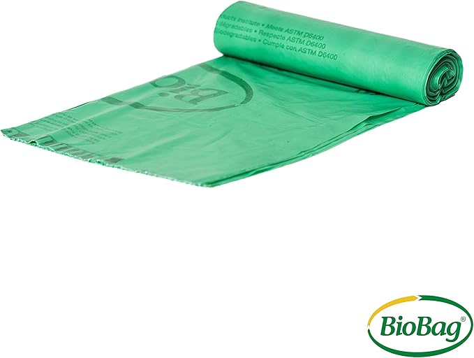 BioBag (USA) The Original Compostable Bag 8 Gallon 500 Count 100% Certified Compostable Trash Bag Liners for Food Waste Extra Strong and Durable