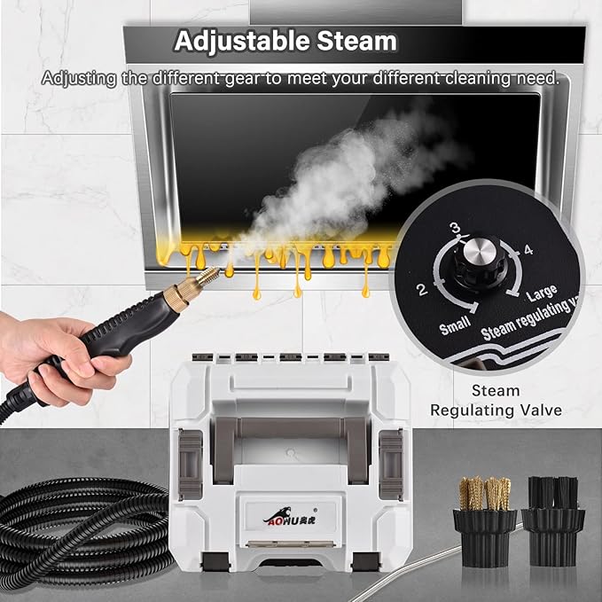 Handheld Steam Cleaner - High Temperature Pressurized Steamer - Tankless (2500W)