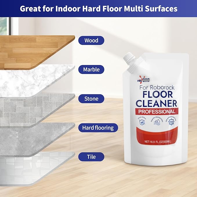 Floor Cleaning Solution 2 bags Refill Fresh Scent Compatible with Roborock Series &amp All Robot Vacuums Eco-Safe Streak-Free Formula for Hard Floors Pet &amp Kid Friendly
